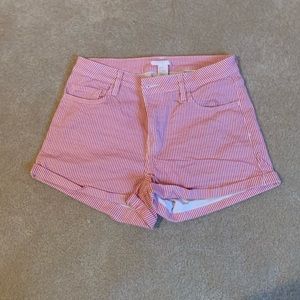 Red and White Stripped Shorts